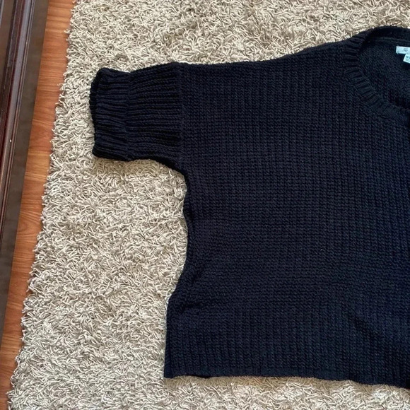 She and sky Black Knit Short Sleeve Oversized Sweater Size One Size - Picture 4 of 10